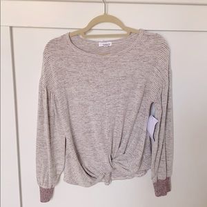 🌼Eyeshadow Waist line tied soft long sleeve shirt